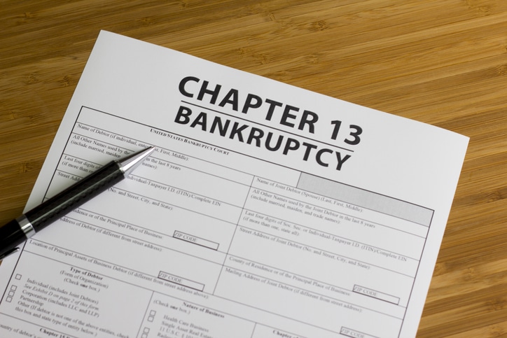 paperwork that states chapter 13 bankruptcy