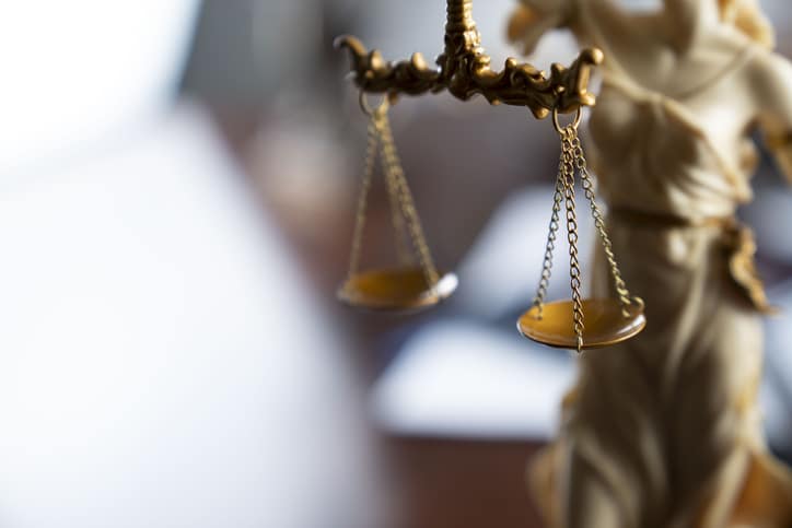 up close view of the scales of justice