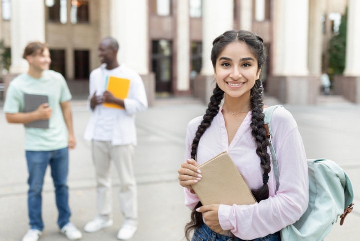focus is on a female student