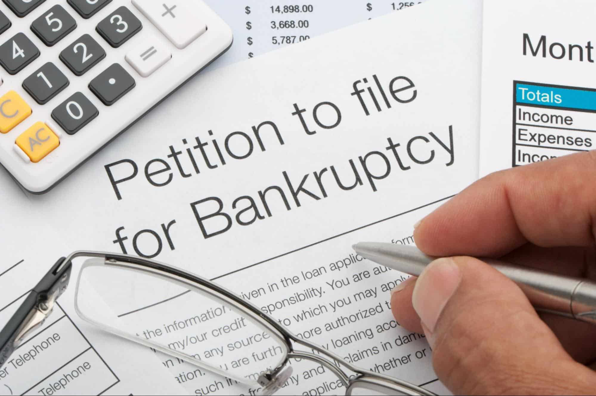 petition to file for bankruptcy paper