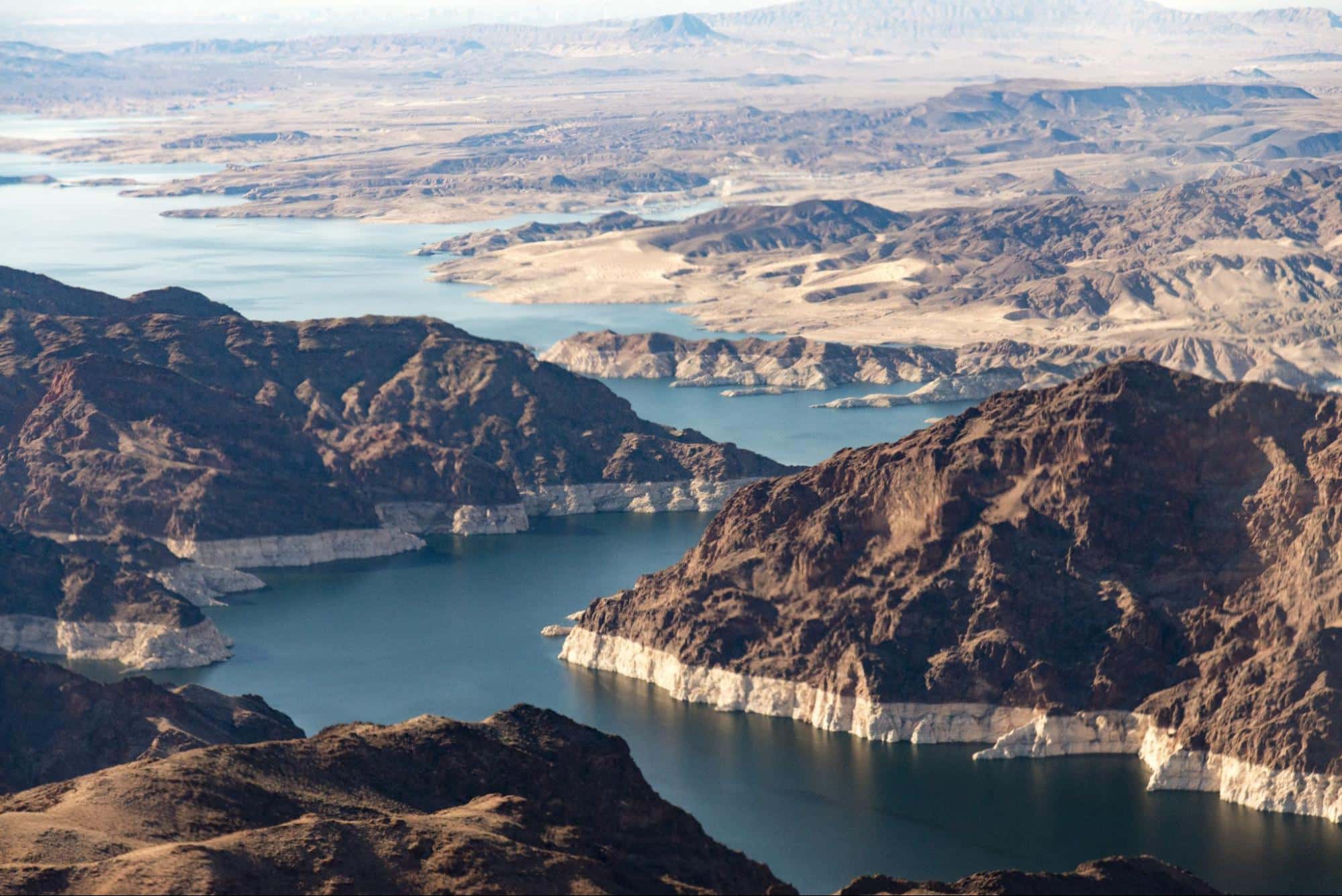 Lake mead with river running through it