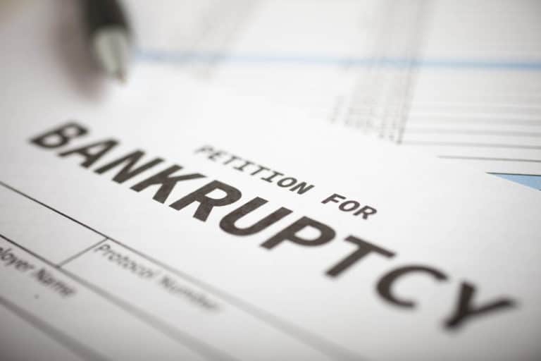 Petition For Bankruptcy Document Blurred